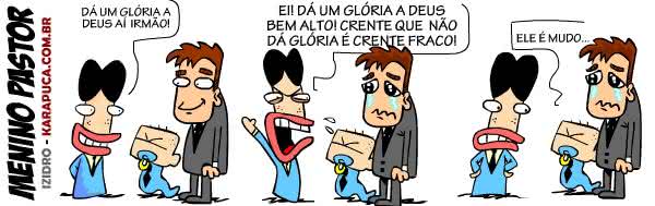 humor, tirinhas, crente fraco