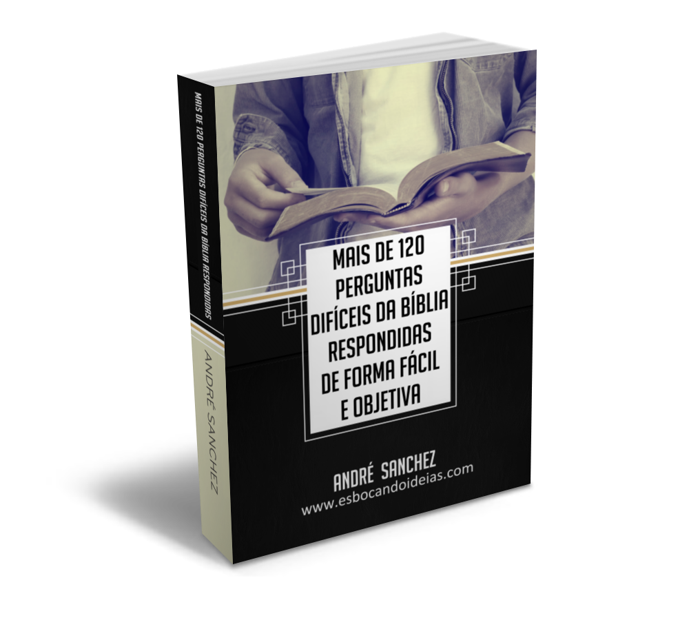 Ebook Mais de 120 perguntas difíceis da Bíblia respondidas de forma fácil e objetiva Capa 3D 120 perguntas